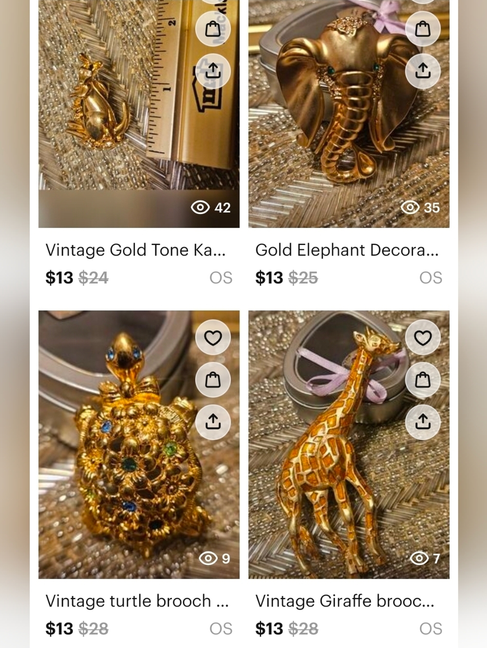 4 Bundle Deal Vintage Brooch